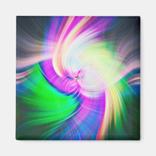 Aimant SPIRALFLUO - Psychédélique colorée moderne fractal