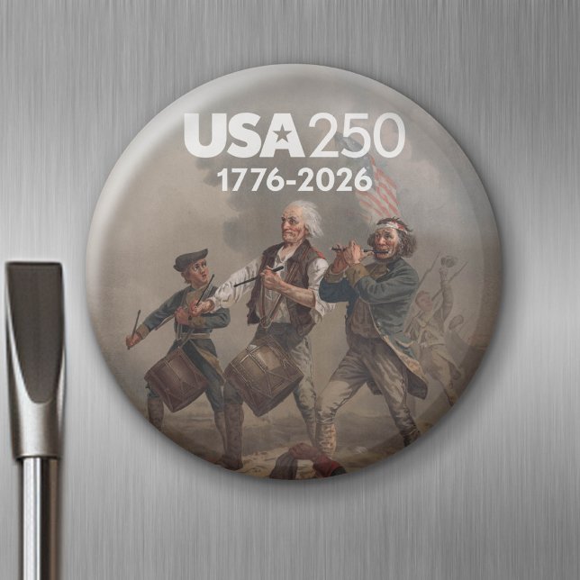 Aimant Spirit of 76 - Le 250e anniversaire de l'Amérique (USA 250 - Celebrate America - American Revolution 250 Magnet)
