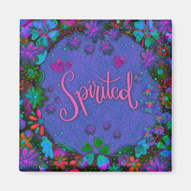 Aimant Spirité violet assez amusant Inspirivité florale (Devant)