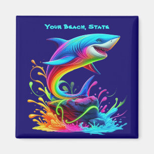 Aimant Splash de requin coloré