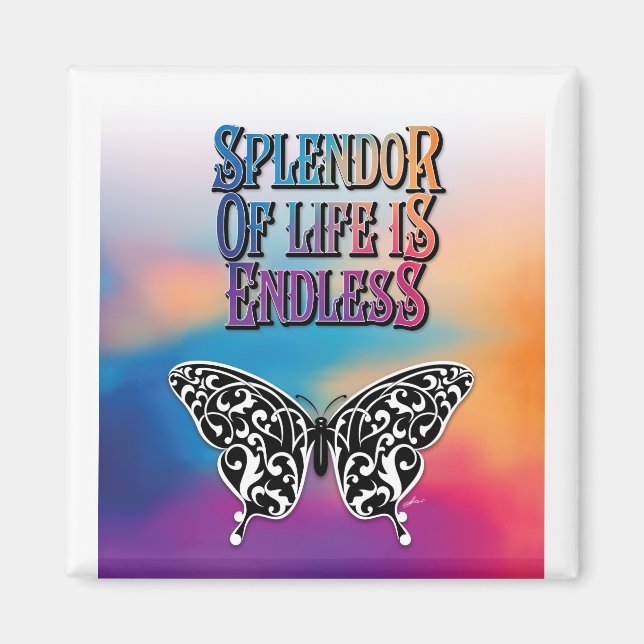 Aimant Splendeur de la vie avec papillon (Devant)