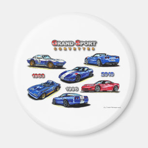 Aimant Sport grand Corvette 1963, 1996, 2010