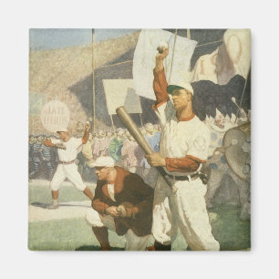 Aimant Sports Anciens, Joueurs de Baseball lors d'un Matc