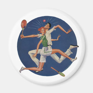 Aimant Sports Anciens, Joueurs de Tennis se Heurtent avec