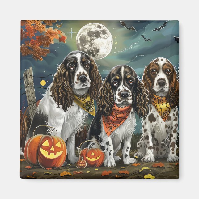 Aimant Springer Spaniel Halloween Épouvantable (Devant)