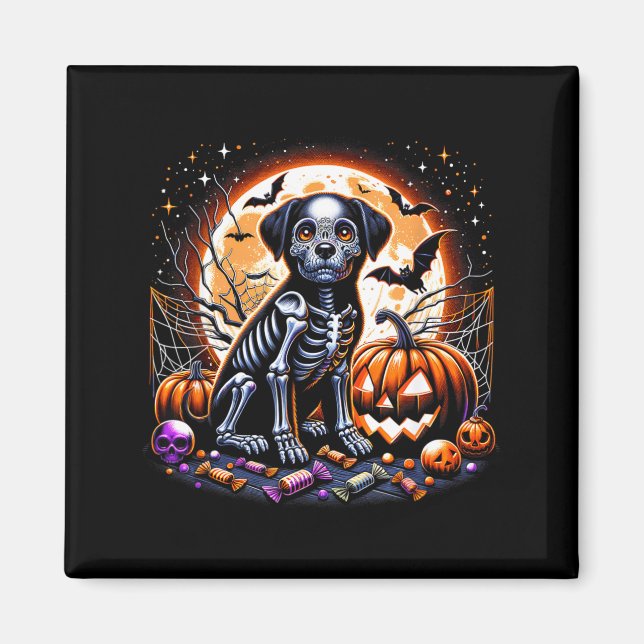 Aimant Squelette de chien Halloween (Devant)