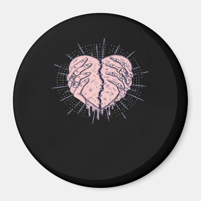 Aimant Squelette Main Avec Coeur Classique (Devant)