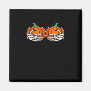 Aimant Squelette Main sur la poitrine Citrouille Hallowee