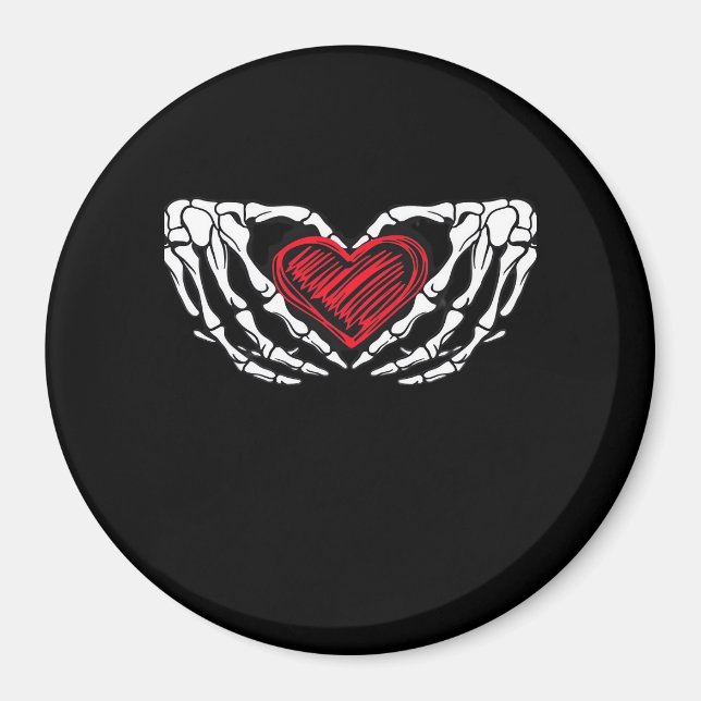 Aimant Squelette Mains Avec Coeur Classique (Devant)