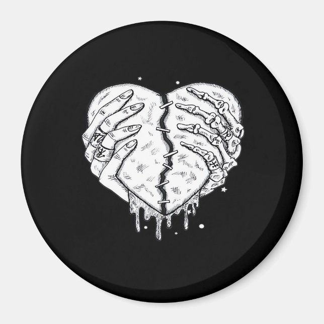 Aimant Squelette Mains Coeur - Coeur gothique Classique (Devant)