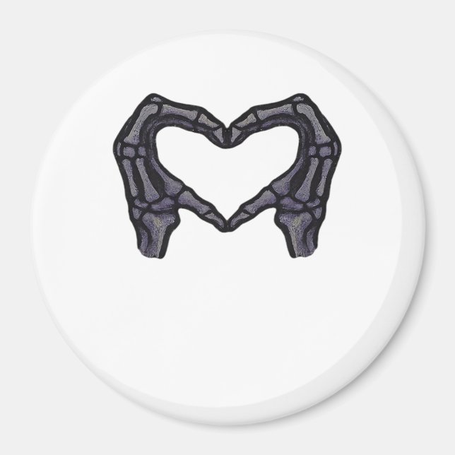Aimant Squelette Mains Formant Un Coeur (Devant)