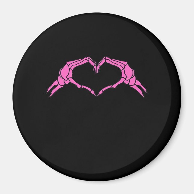Aimant Squelette Mains Panneau Coeur Retro Halloween (Devant)
