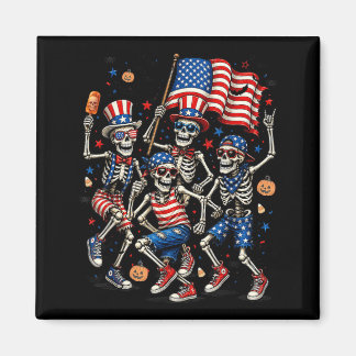 Aimant Squelettes Patriotiques Cadeau Drôle et Effrayant