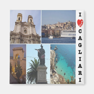 Aimant SRD061 CAGLIARI I Love Mosaic, Sardaigne, Frigo