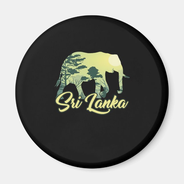 Aimant Sri Lanka Elephant Nature Lover Voyageur Cadeau (Devant)