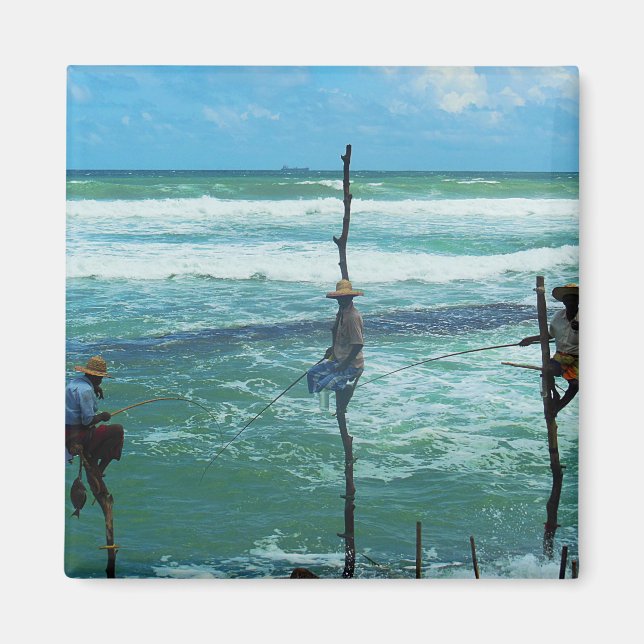 Aimant Sri Lanka Pêche d'enfants (Devant)