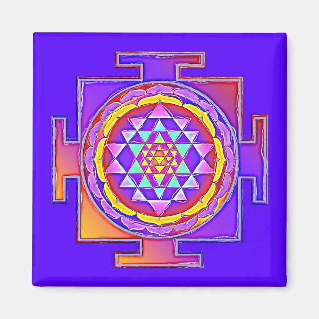 Aimant Sri Yantra - Symbole hindouiste Design 1 (Devant)