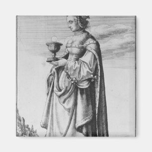 Aimant St Barbara, gravée à l'eau-forte par Wenceslaus