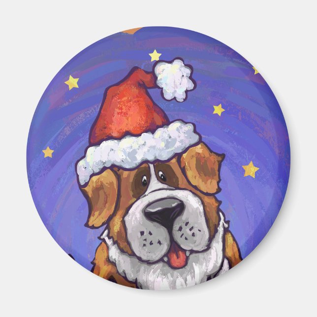 Aimant St. Bernard Christmas (Devant)