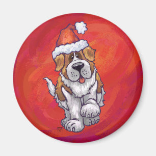 Aimant St Bernard Noël En Rouge
