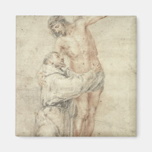 Aimant St Francis rejetant le monde et l'embrassement