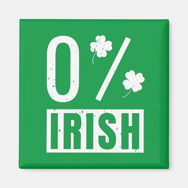 Aimant St Patrick's Day 0% Irish Four Leaf Clover (Devant)