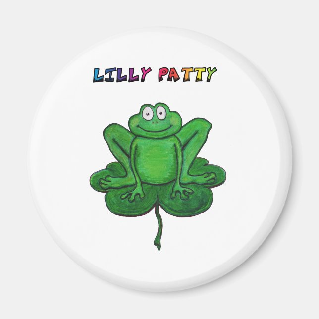 Aimant St Patrick's Day Drôle Lilly Patty Pad Frog (Devant)