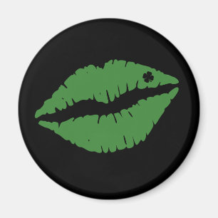 Aimant St Patrick's Day Lucky Shamrock Lips irlandais T-s