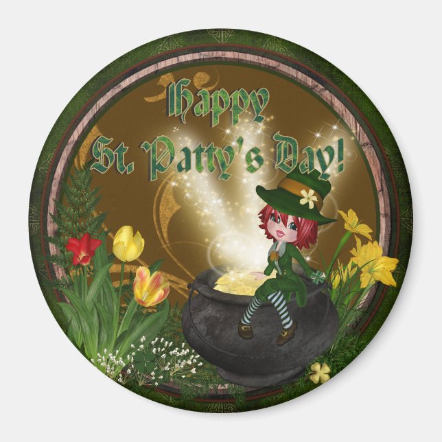 Aimant St Pattys Leprechaun (Devant)