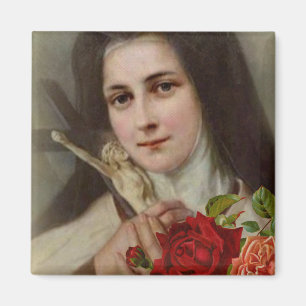 Aimant St Therese les petits roses de cru de fleur