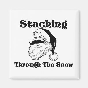Aimant Staching par la neige Père Noël