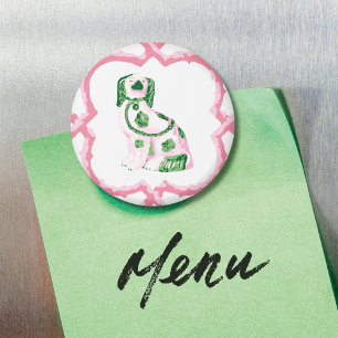 Aimant Staffordshire Dog Opt 1 en rose et vert