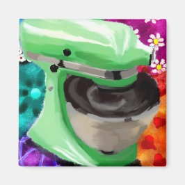 Aimant Stand Mixer Funky Art Abstrait Vert rose