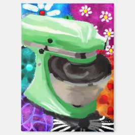 Aimant Stand Mixer Funky Art Abstrait Vert rose