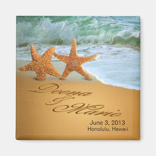 Aimant Starfish Couple ASK ME TO PUT NAMES IN THE SAND (Devant)