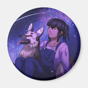 Aimant Stargazing avec un chien