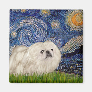 Aimant Starry Night - White Pekingese 4