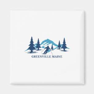 Aimant Station de ski de Greenville Maine Ski de ski _1