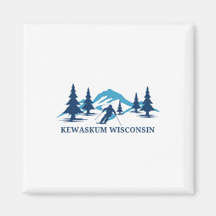 Aimant Station de ski de Kewaskum Wisconsin Skieur