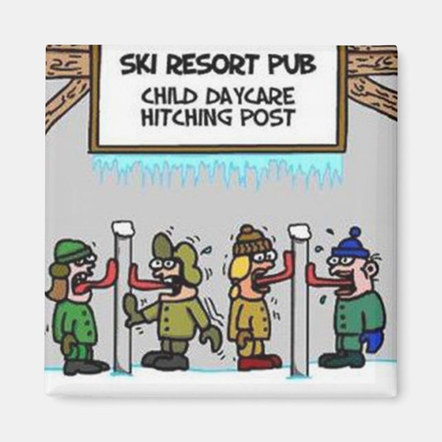 Aimant Station de ski Garderie pour enfants (Devant)