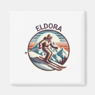 Aimant Station de ski Retro Vintage Eldora Colorado Stati