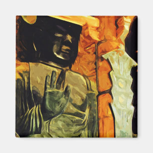 Aimant Statue bouddhiste dans Temple Impressionnisme Abst