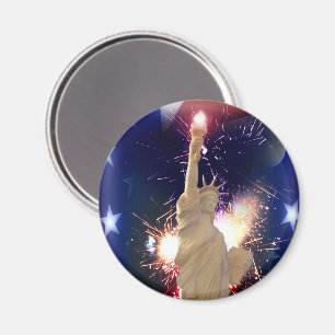 Aimant Statue de la Liberté avec feux d'artifice du 4 jui