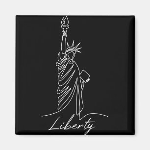 Aimant Statue de la Liberté dessinée à la main en une seu