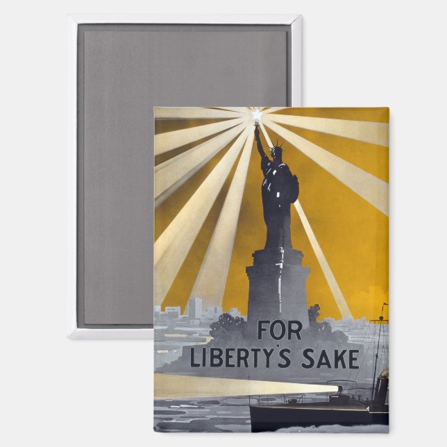 Aimant Statue de la Liberté Torch et de la Marine américa (Recto/Verso)