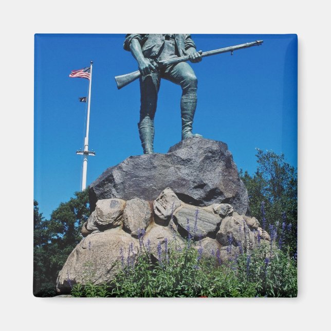 Aimant Statue Minuteman Blanche, Lexington, Massachusetts (Devant)