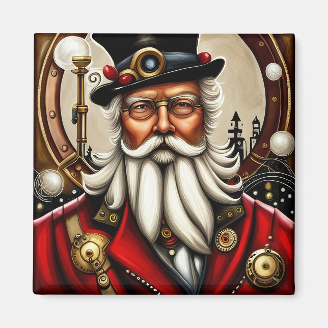 Aimant Steampunk Père Noël (Devant)