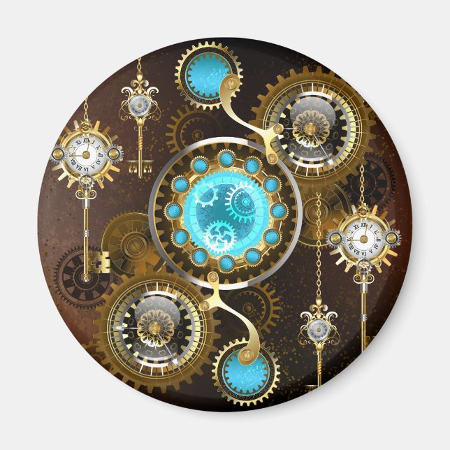 Aimant Steampunk Rusty Background (Devant)