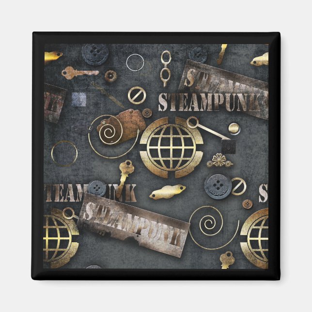 Aimant Steampunk, scrapbooking (Devant)