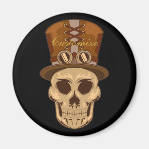 Aimant Steampunk Skull in Top Hat Thunder_Cove